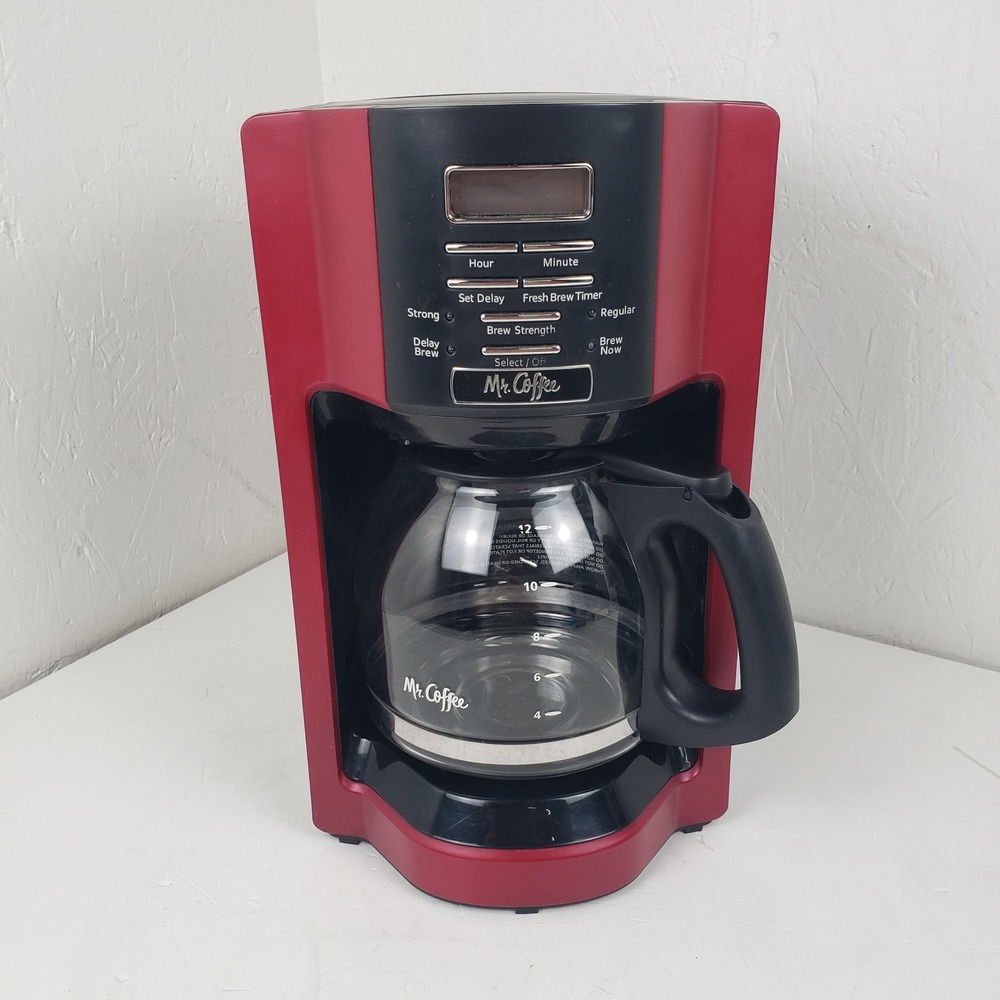 Mr. Coffee 12 Cup Programmable Coffee Maker Red BVMC-EHX33-R Digital Display